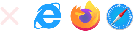 Internet Explorer、FireFox、Safari