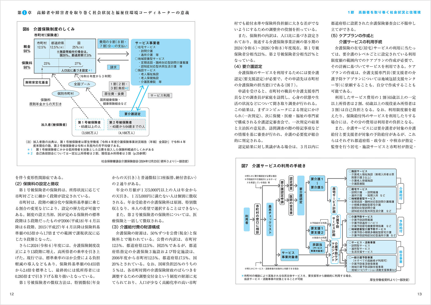 12〜13ページ：第1章 高齢者や障害者を取り巻く社会状況と福祉住環境コーディネーターの意義